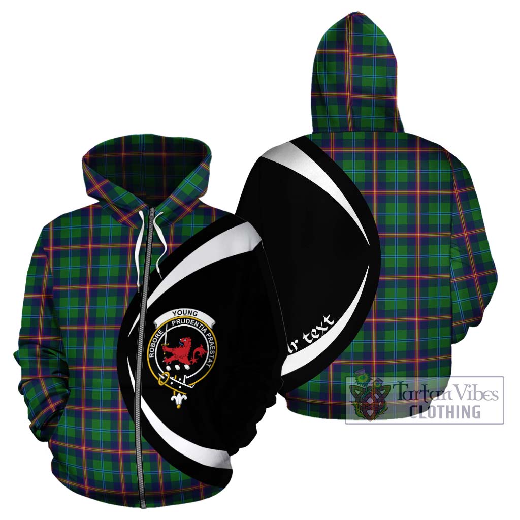 Young Tartan Hoodie with Family Crest Circle Style - Tartan Vibes Clothing
