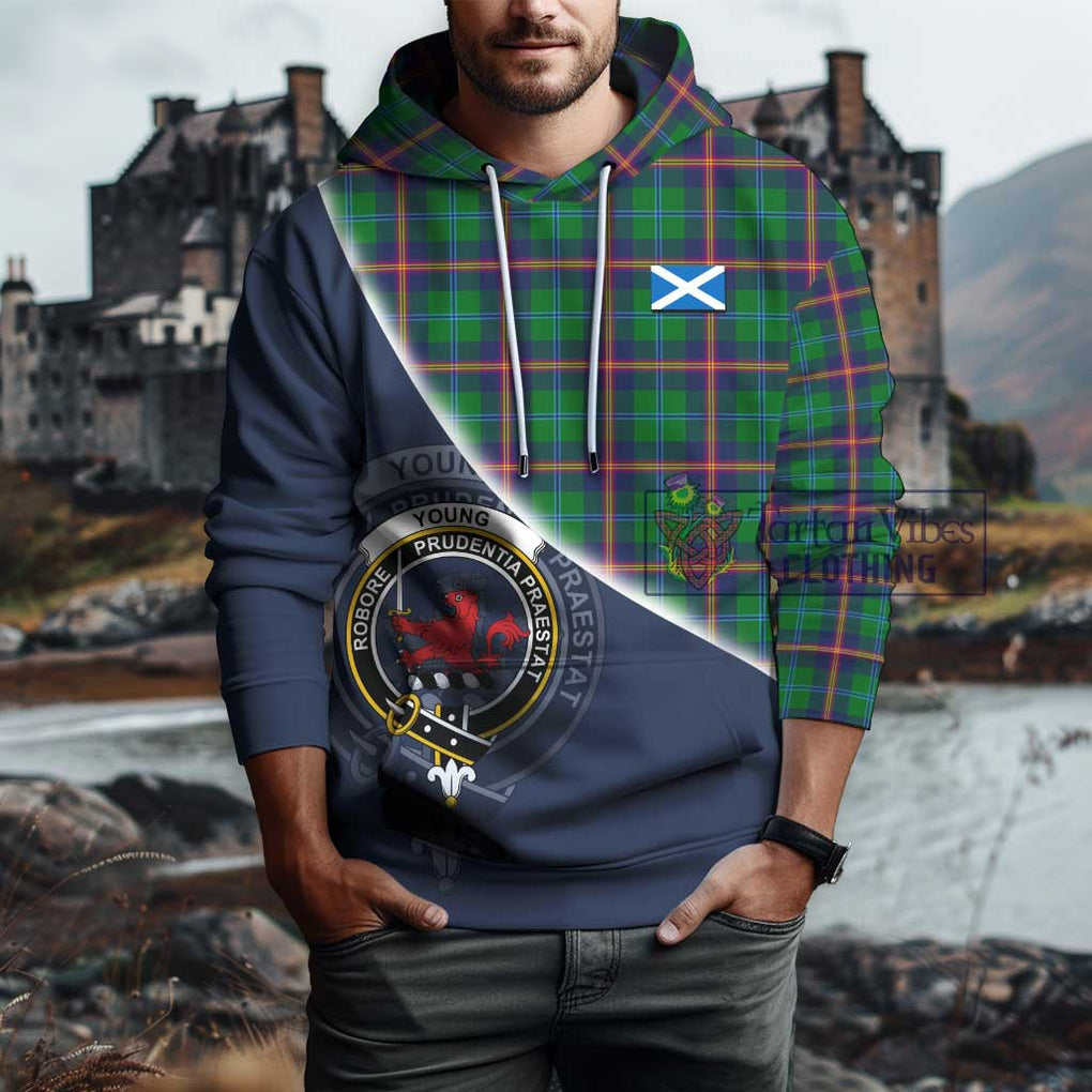 Young Tartan Hoodie with Personalised National Flag and Family Crest Half Style - Tartanvibesclothing Shop