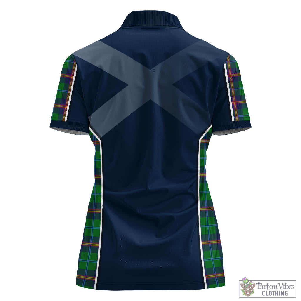 Tartan Vibes Clothing Young Modern Tartan Women's Polo Shirt with Family Crest and Scottish Thistle Vibes Sport Style
