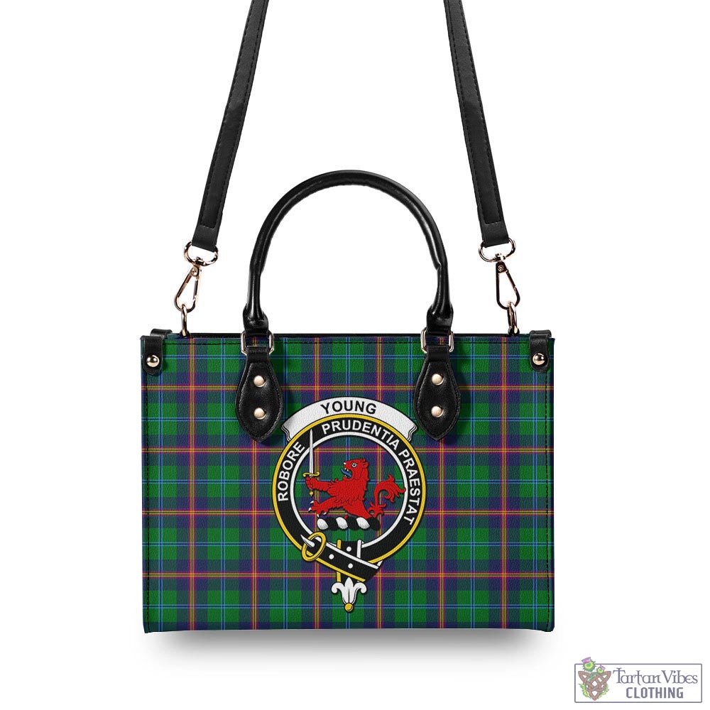 Young Tartan Luxury Leather Handbags with Family Crest - Tartan Vibes Clothing