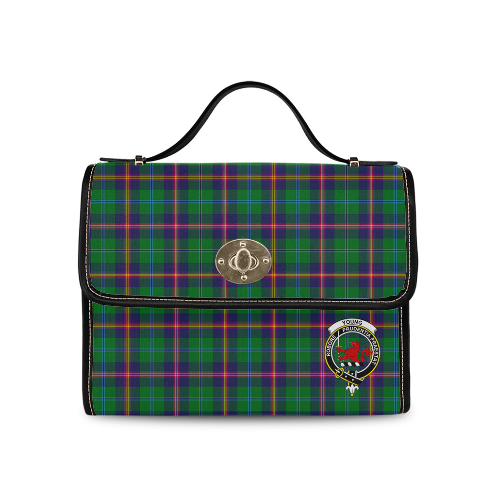 young-modern-tartan-leather-strap-waterproof-canvas-bag-with-family-crest