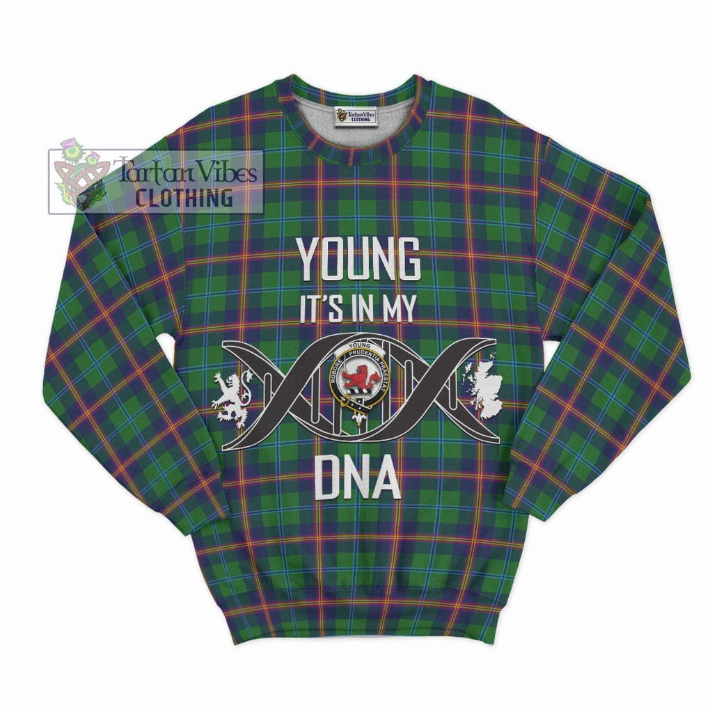 Young Tartan Sweatshirt with Family Crest DNA In Me Style - Tartanvibesclothing Shop