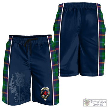 Young Tartan Men's Shorts with Family Crest and Scottish Thistle Vibes Sport Style