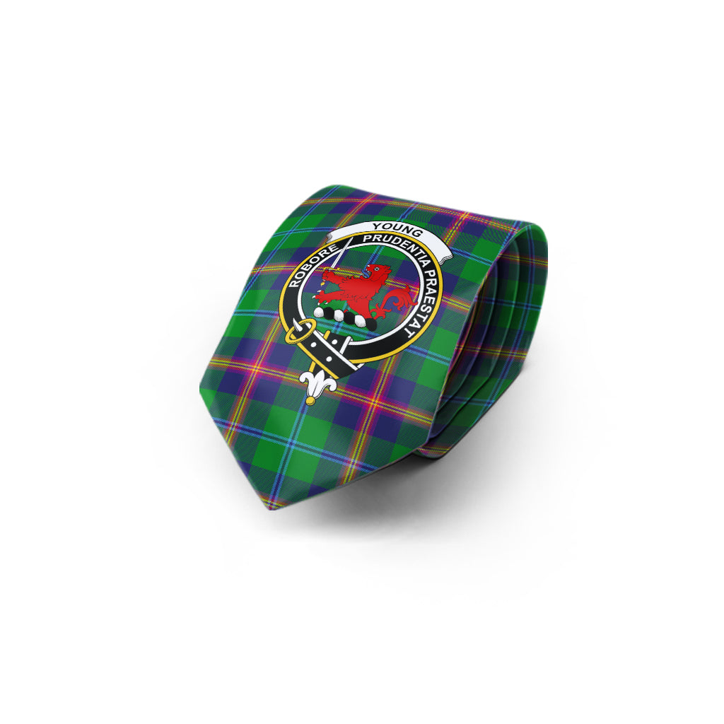 Young Tartan Classic Necktie with Family Crest - Tartan Vibes Clothing