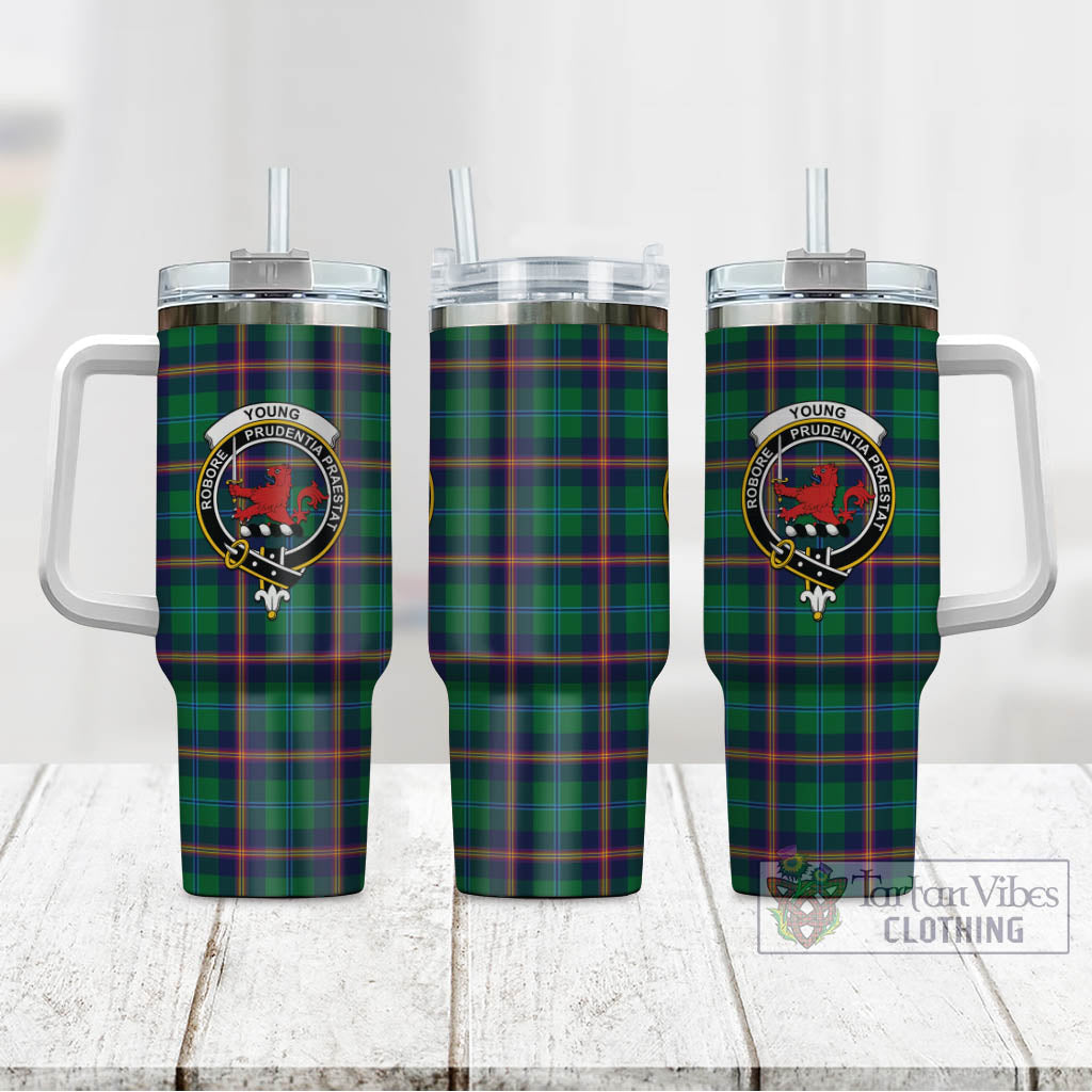Tartan Vibes Clothing Young Modern Tartan and Family Crest Tumbler with Handle