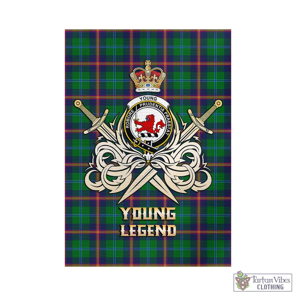 Tartan Vibes Clothing Young Modern Tartan Flag with Clan Crest and the Golden Sword of Courageous Legacy