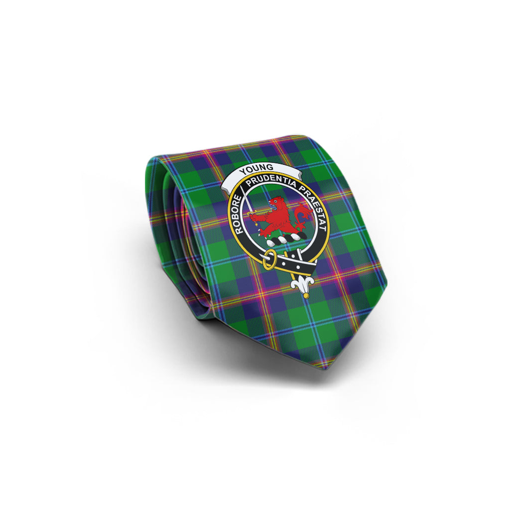 Young Tartan Classic Necktie with Family Crest - Tartan Vibes Clothing