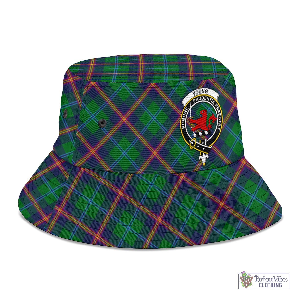 Tartan Vibes Clothing Young Modern Tartan Bucket Hat with Family Crest