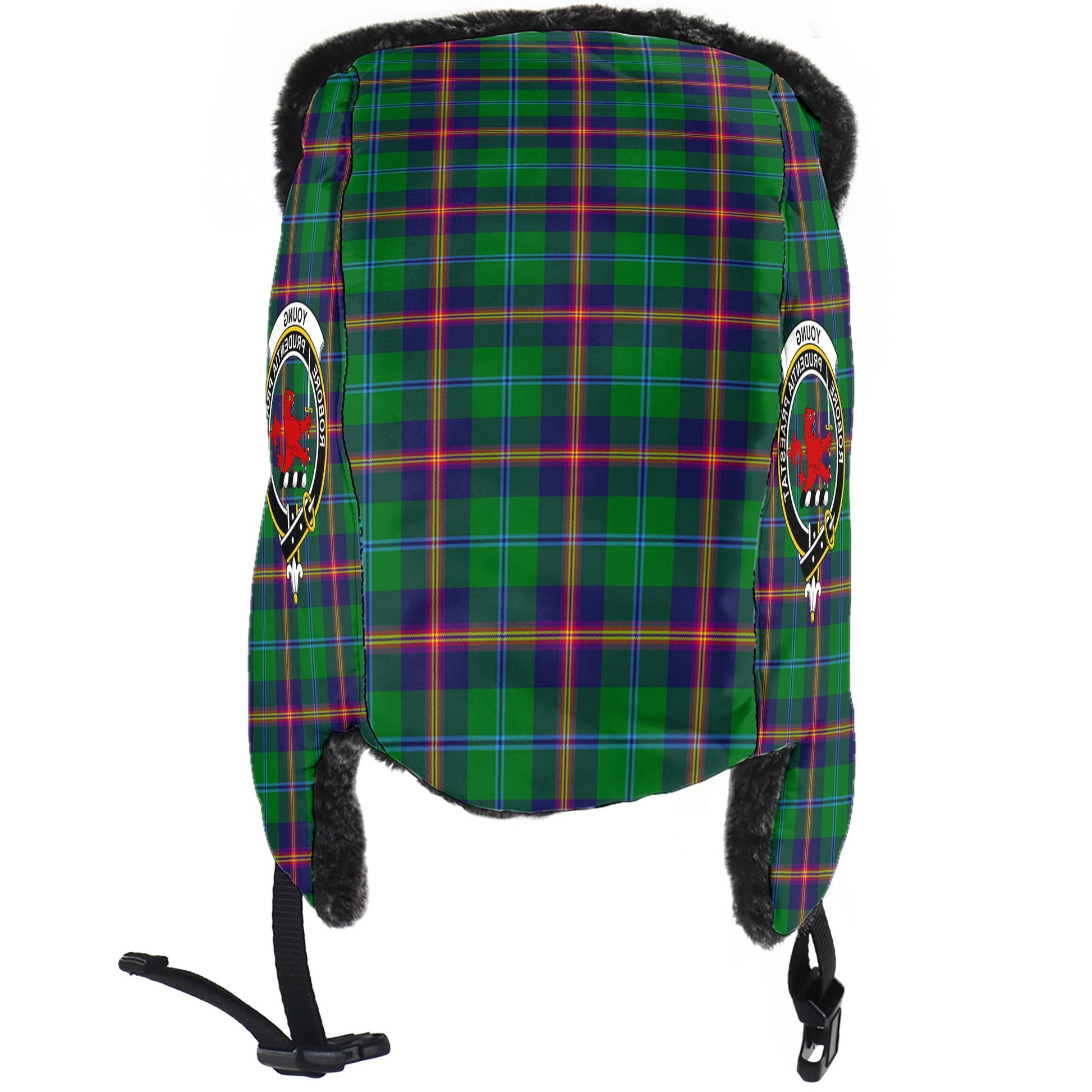 Young Tartan Winter Trapper Hat with Family Crest - Tartan Vibes Clothing