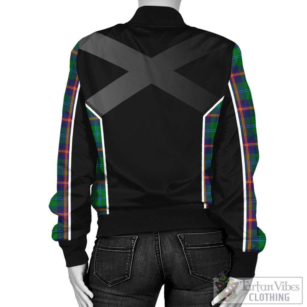 Tartan Vibes Clothing Young Modern Tartan Bomber Jacket with Family Crest and Scottish Thistle Vibes Sport Style