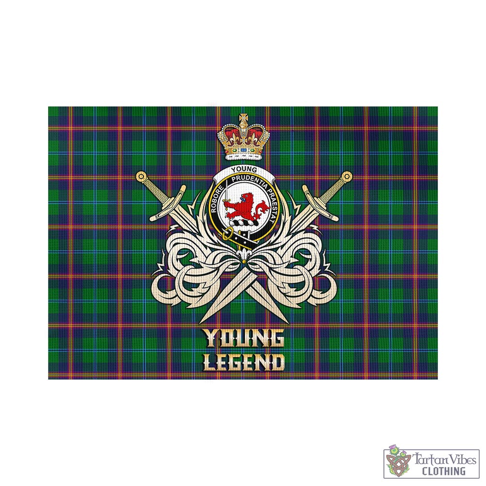 Tartan Vibes Clothing Young Modern Tartan Flag with Clan Crest and the Golden Sword of Courageous Legacy