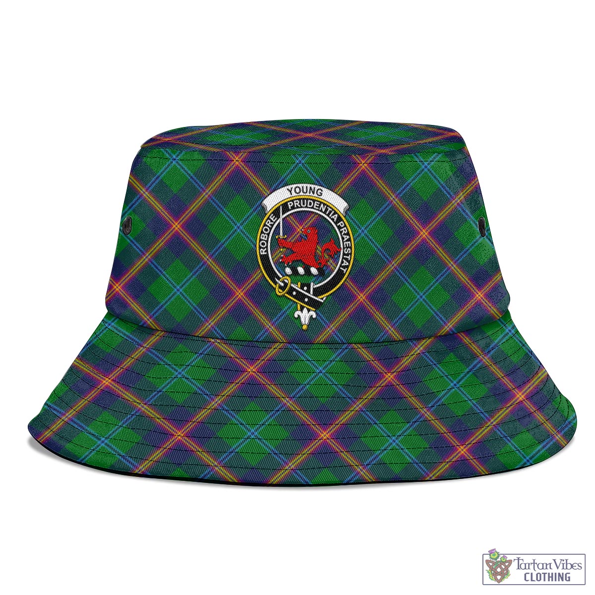 Tartan Vibes Clothing Young Modern Tartan Bucket Hat with Family Crest