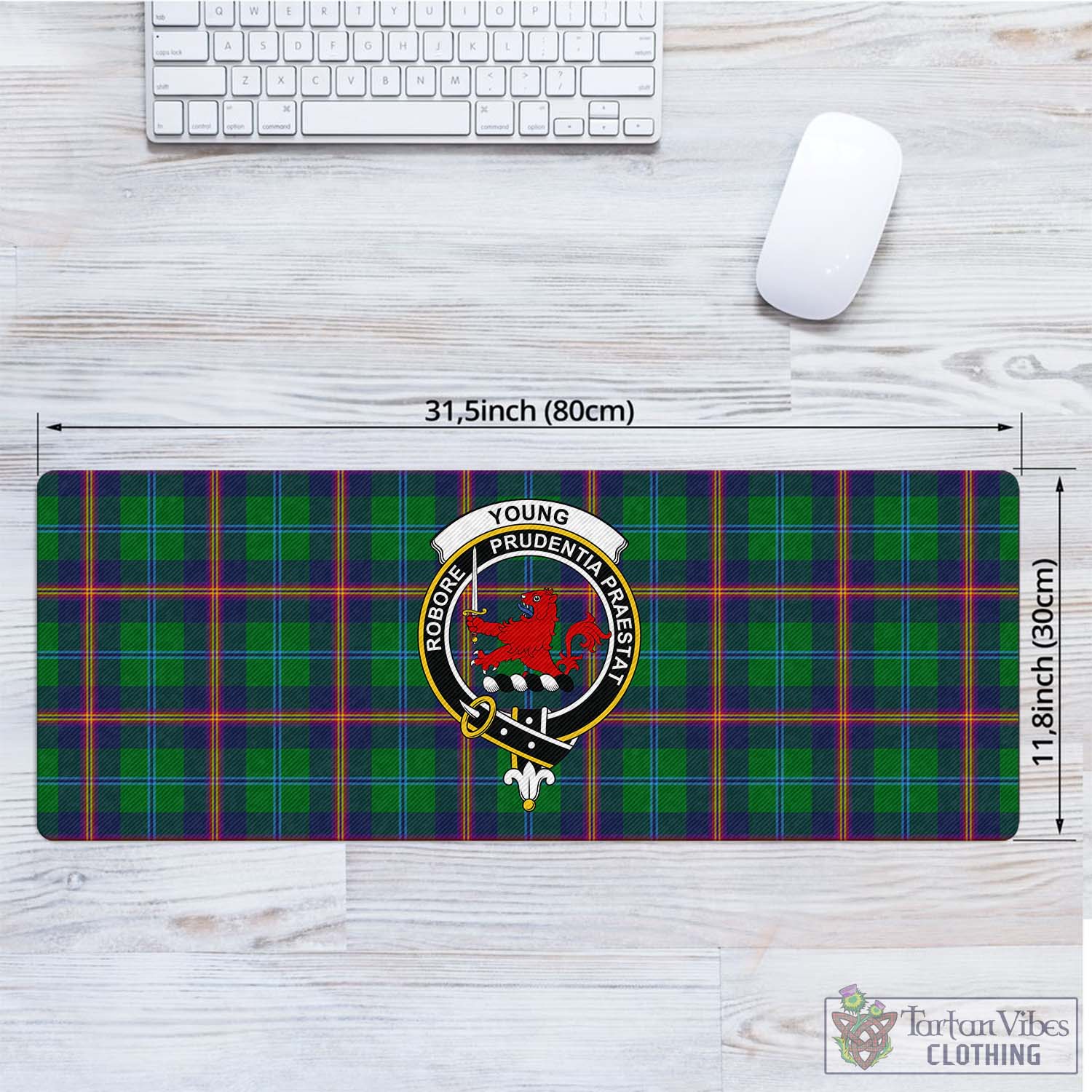 Tartan Vibes Clothing Young Modern Tartan Mouse Pad with Family Crest