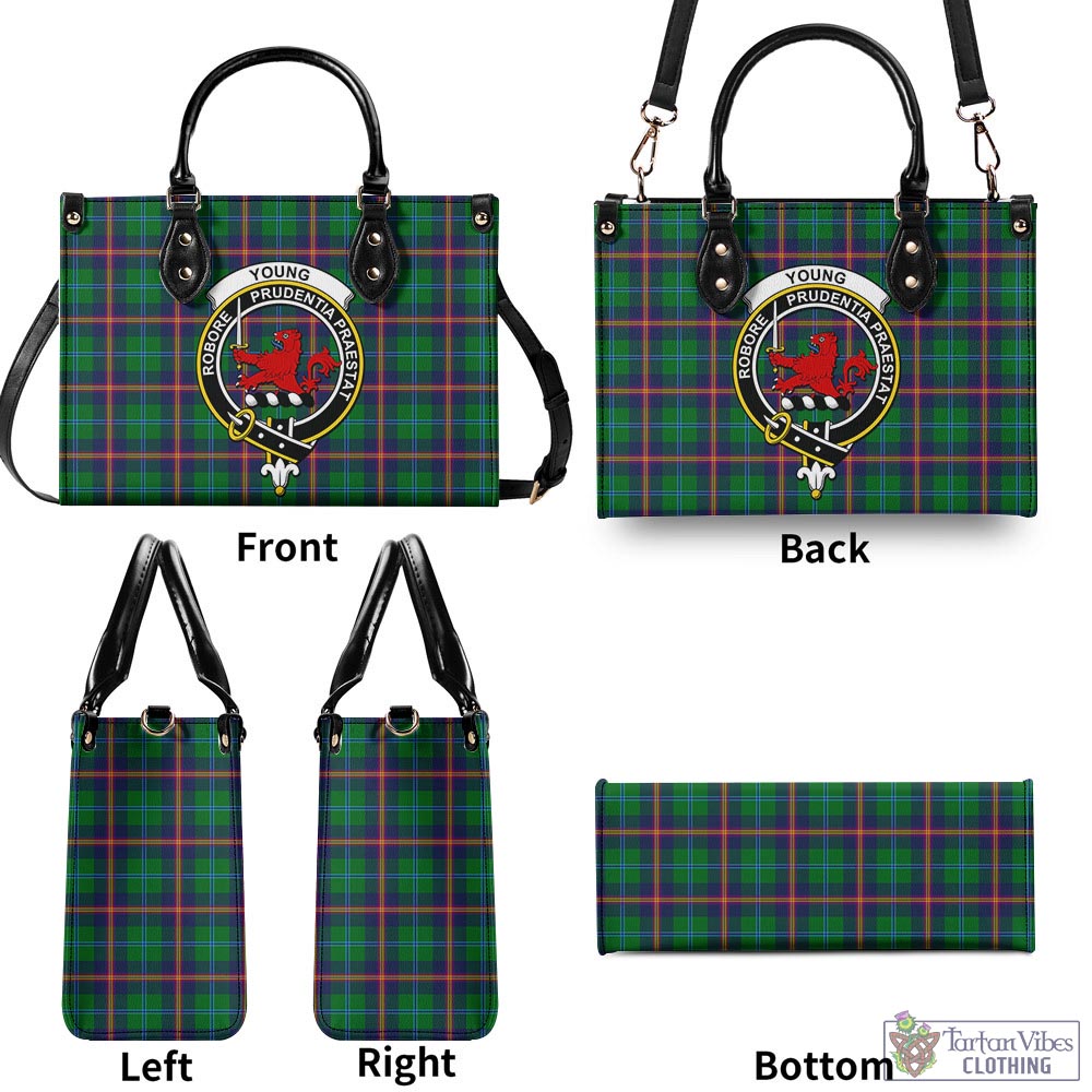 Young Tartan Luxury Leather Handbags with Family Crest - Tartan Vibes Clothing