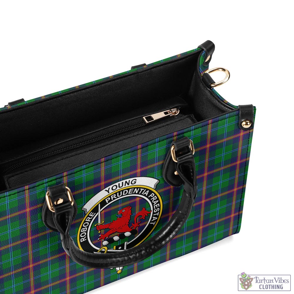 Young Tartan Luxury Leather Handbags with Family Crest - Tartan Vibes Clothing