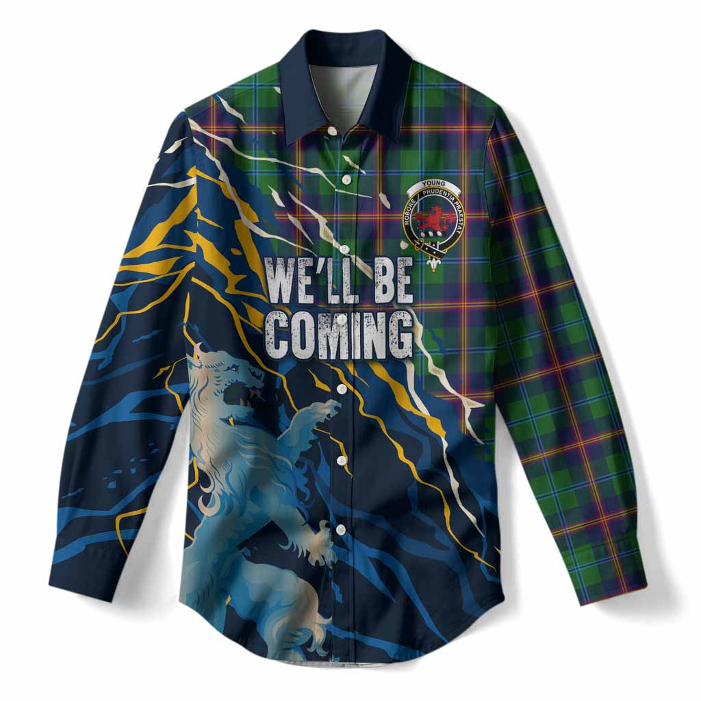 Young Scotland Tartan Women Casual Shirt WC2026 Football - We'll Be Coming