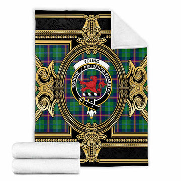 Young Scottish Tartan Crest Blanket Royal Stylized
