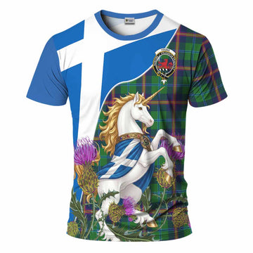Young Scottish Tartan Crest Unicorn Heritage T-Shirt Kid's Shirt - Tartan Vibes Clothing