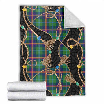 Young Scottish Tartan Twisted Ropes Stylized Blanket X-Large 59 x 79 inches 150 x 200 cm - Tartan Vibes Clothing