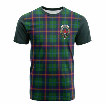 Young Tartan Accent Cotton T-shirt with Family Crest