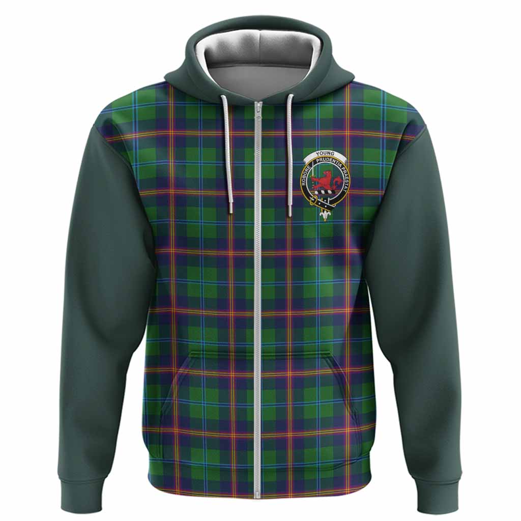 Young Tartan Accent Hoodie with Family Crest
