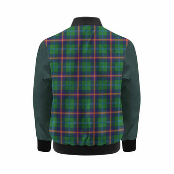 Young Tartan Accent Kid Bomber Jacket with Family Crest