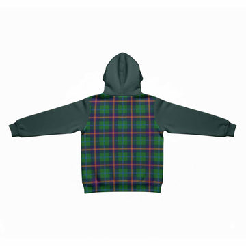 Young Tartan Accent Kid Hoodie with Family Crest