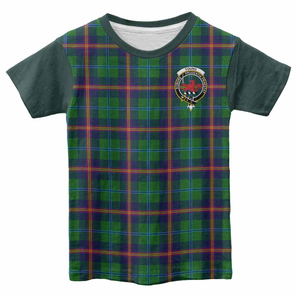 Young Tartan Accent Kid T-shirt with Family Crest