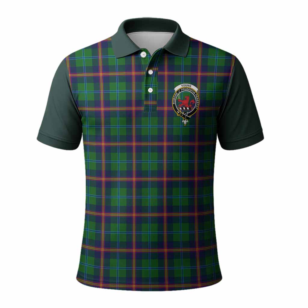 Young Tartan Accent Polo Shirt with Family Crest