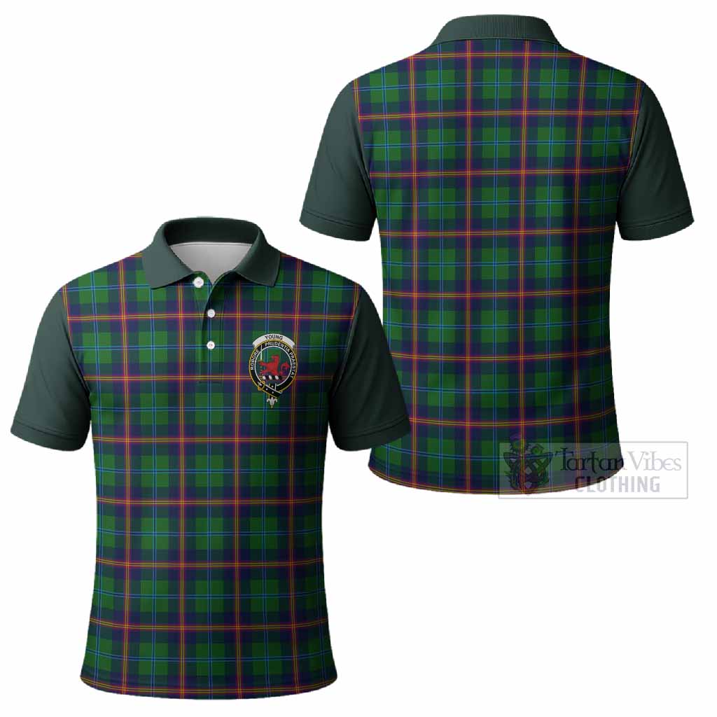 Young Tartan Accent Polo Shirt with Family Crest