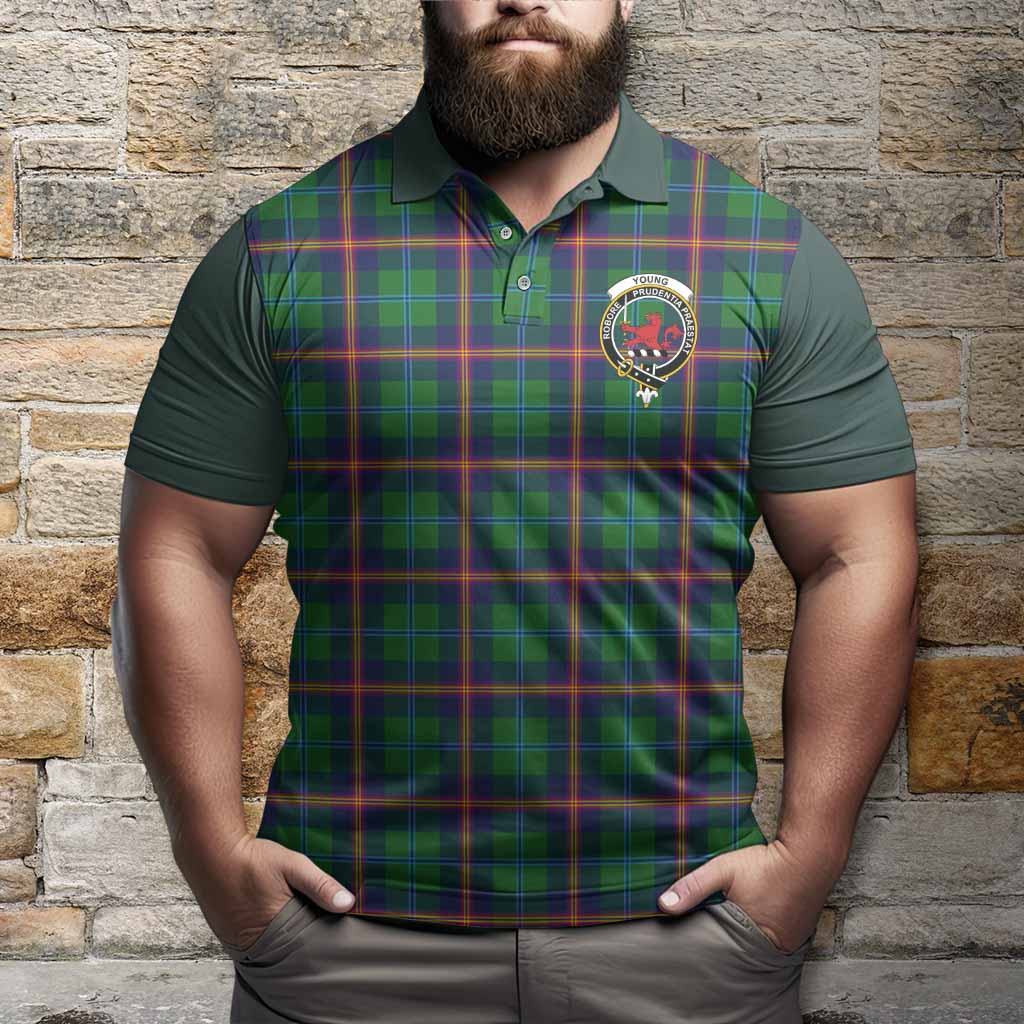 Young Tartan Accent Polo Shirt with Family Crest