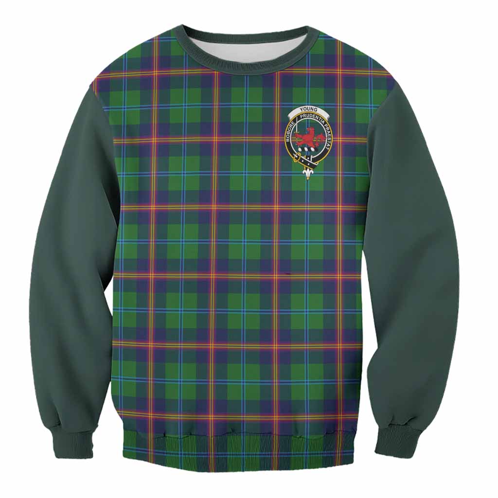 Young Tartan Accent Sweatshirt with Family Crest