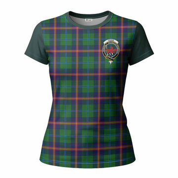 Young Tartan Accent Women T shirt with Family Crest