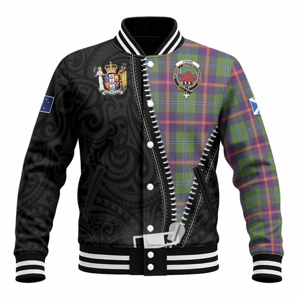 Young Tartan Baseball Jacket New Zealand Pattern Unique Zipper Stylized