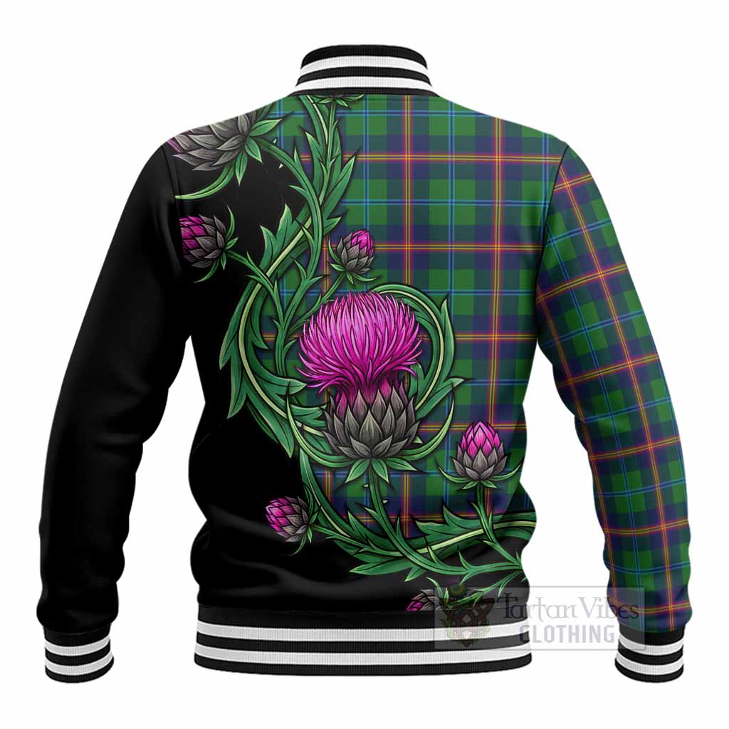 Young Tartan Baseball Jacket Resilient Scottish Thistle - Tartan Vibes Clothing