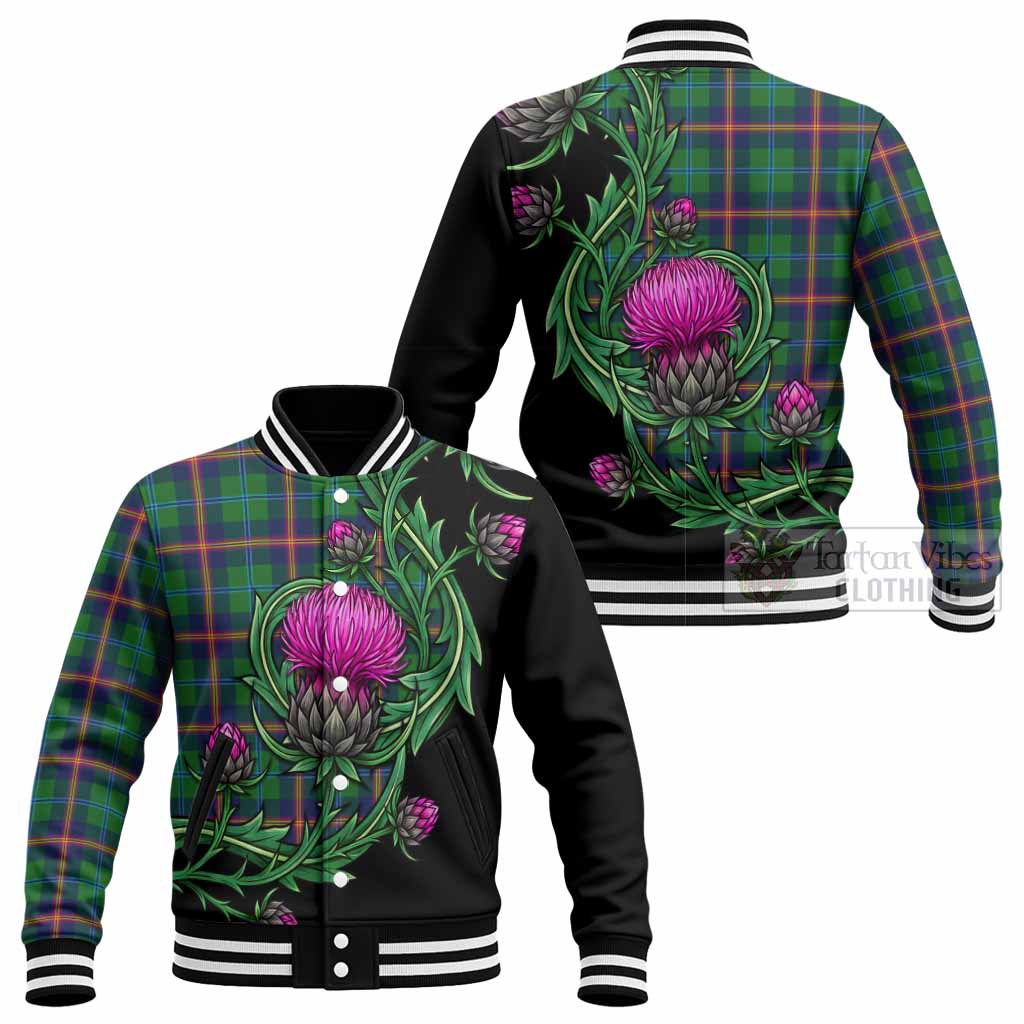 Young Tartan Baseball Jacket Resilient Scottish Thistle - Tartan Vibes Clothing