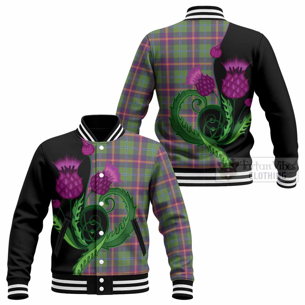 Young Tartan Baseball Jacket Traditional Scottish Thistle