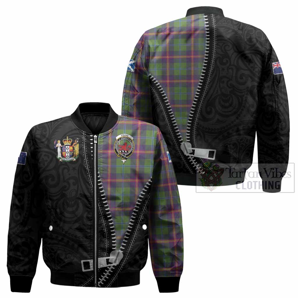 Young Tartan Bomber Jacket New Zealand Pattern Unique Zipper Stylized