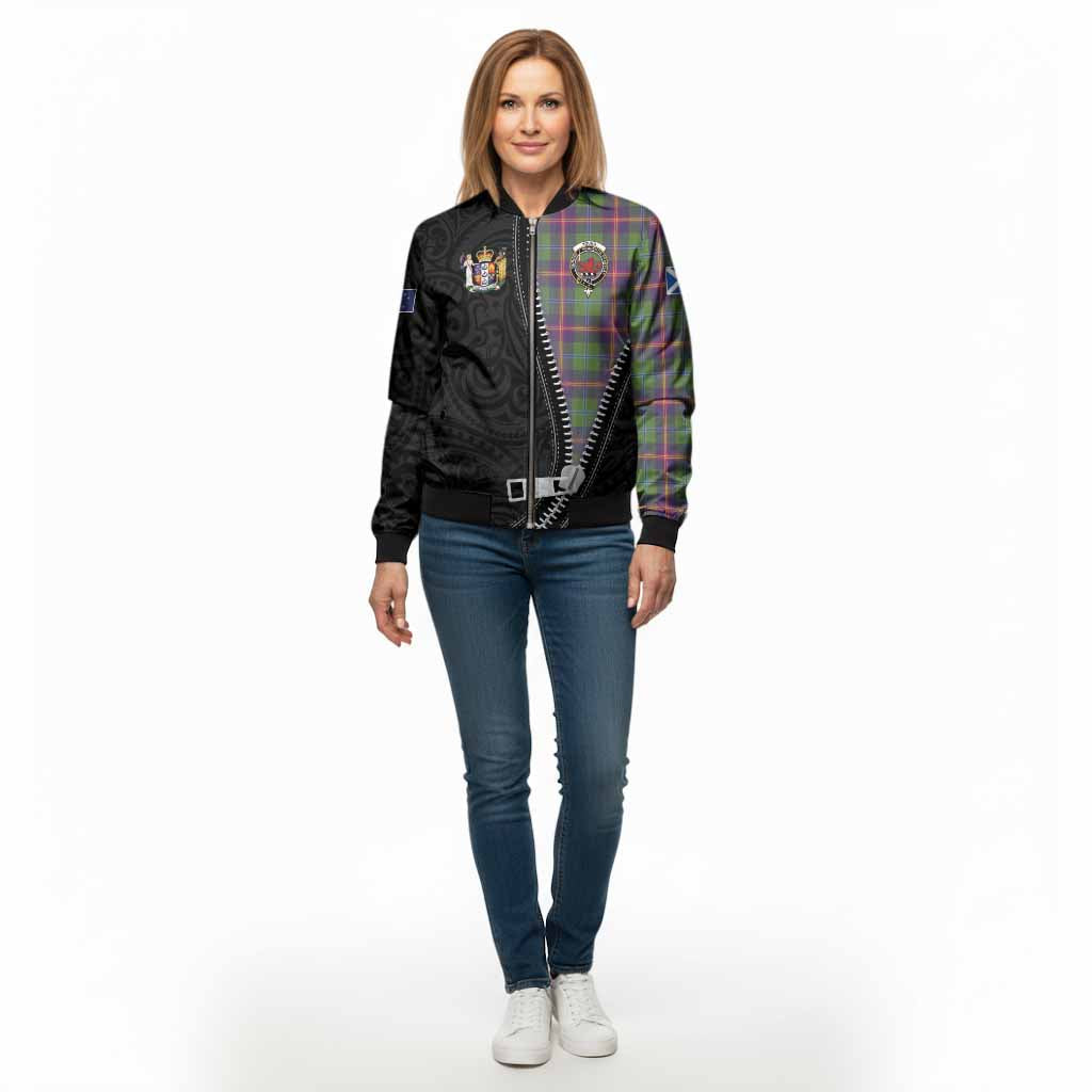 Young Tartan Bomber Jacket New Zealand Pattern Unique Zipper Stylized