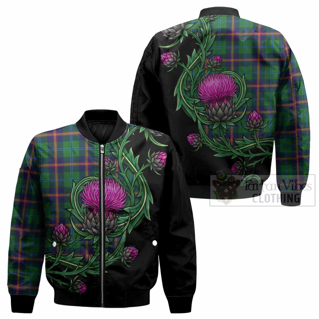 Young Tartan Bomber Jacket Resilient Scottish Thistle - Tartan Vibes Clothing