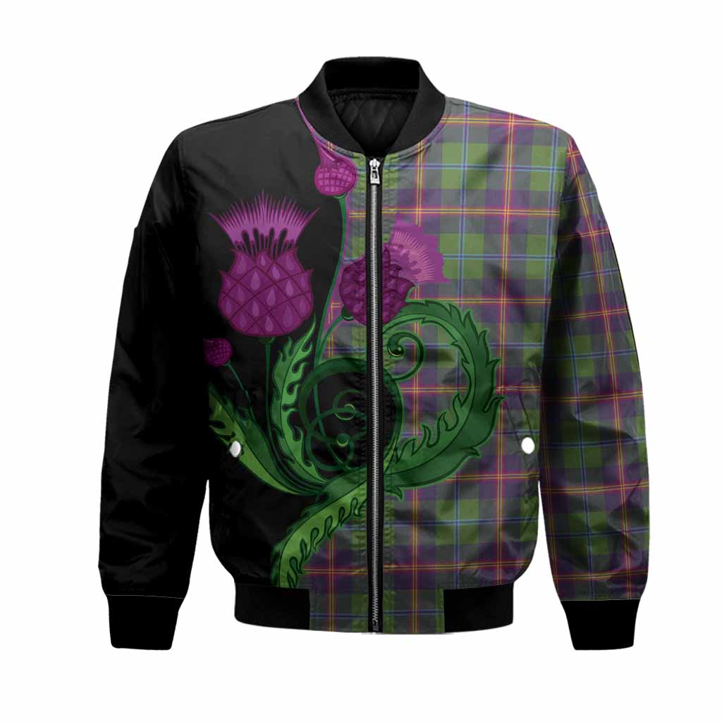 Young Tartan Bomber Jacket Traditional Scottish Thistle