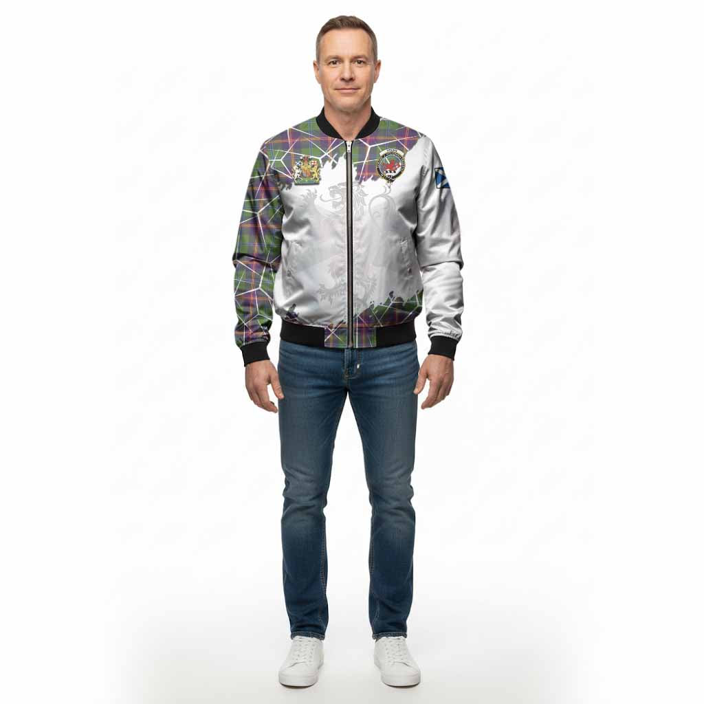 Young Tartan Bomber Jacket with Family Crest and Lion Rampant Grunge Style
