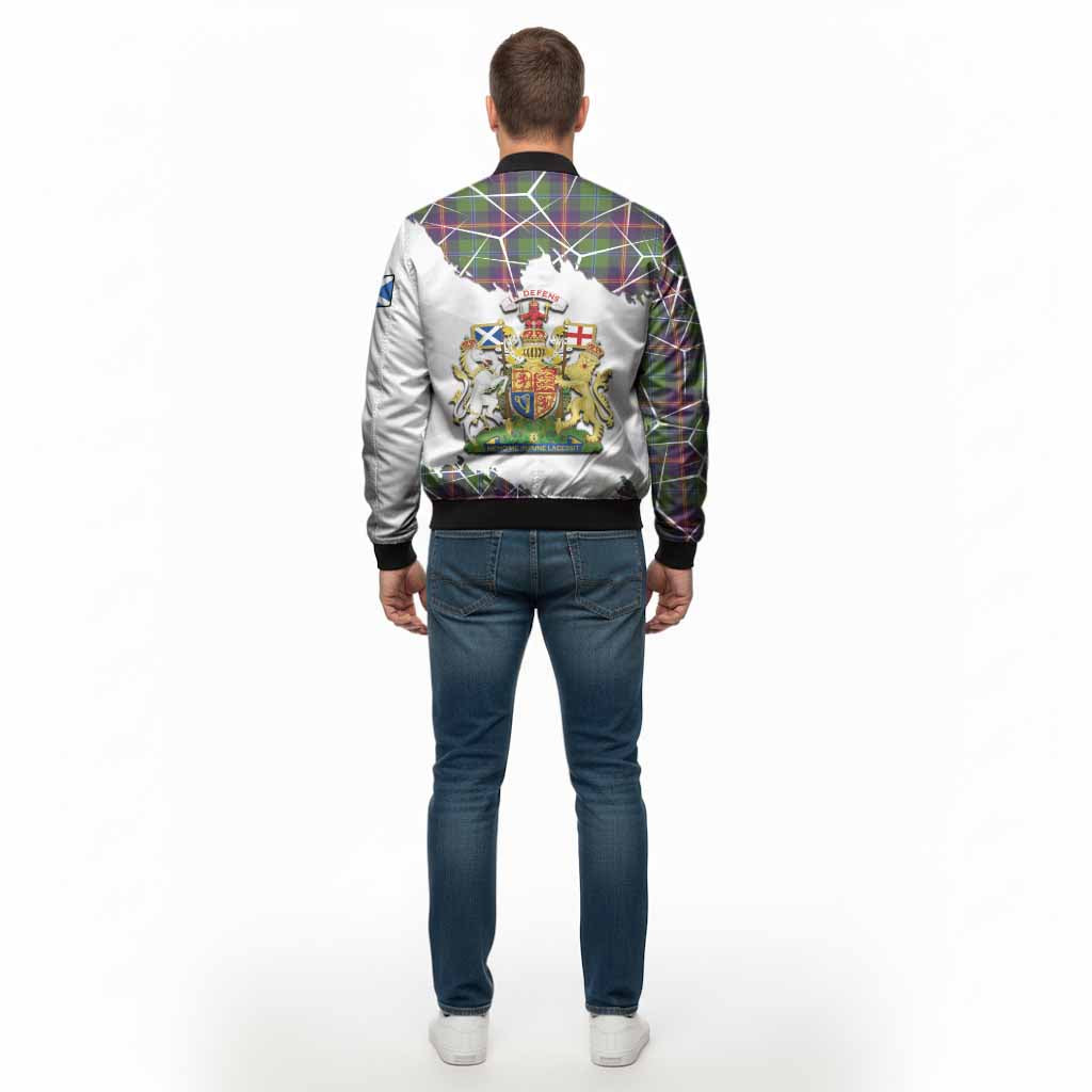 Young Tartan Bomber Jacket with Family Crest and Lion Rampant Grunge Style