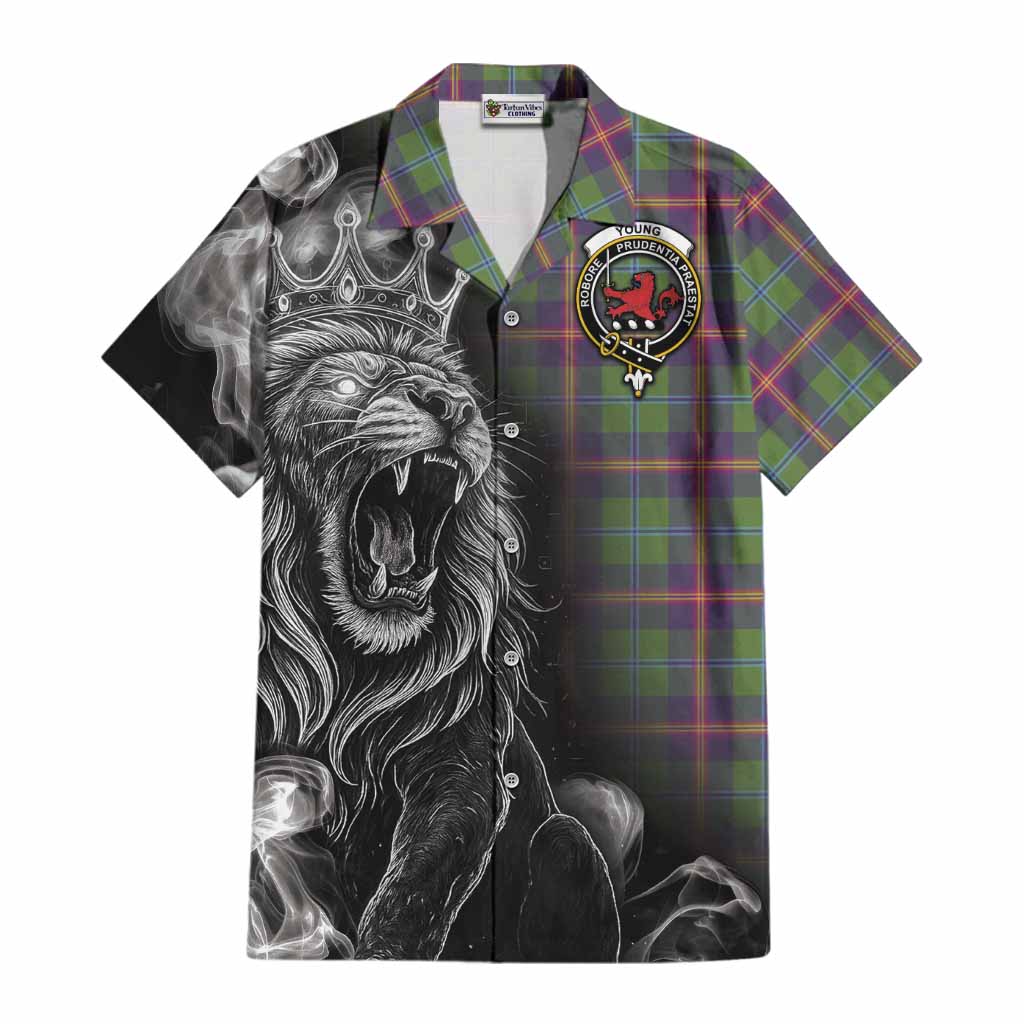 Young Tartan Cotton Hawaiian Shirt Roaring Lion Heritage