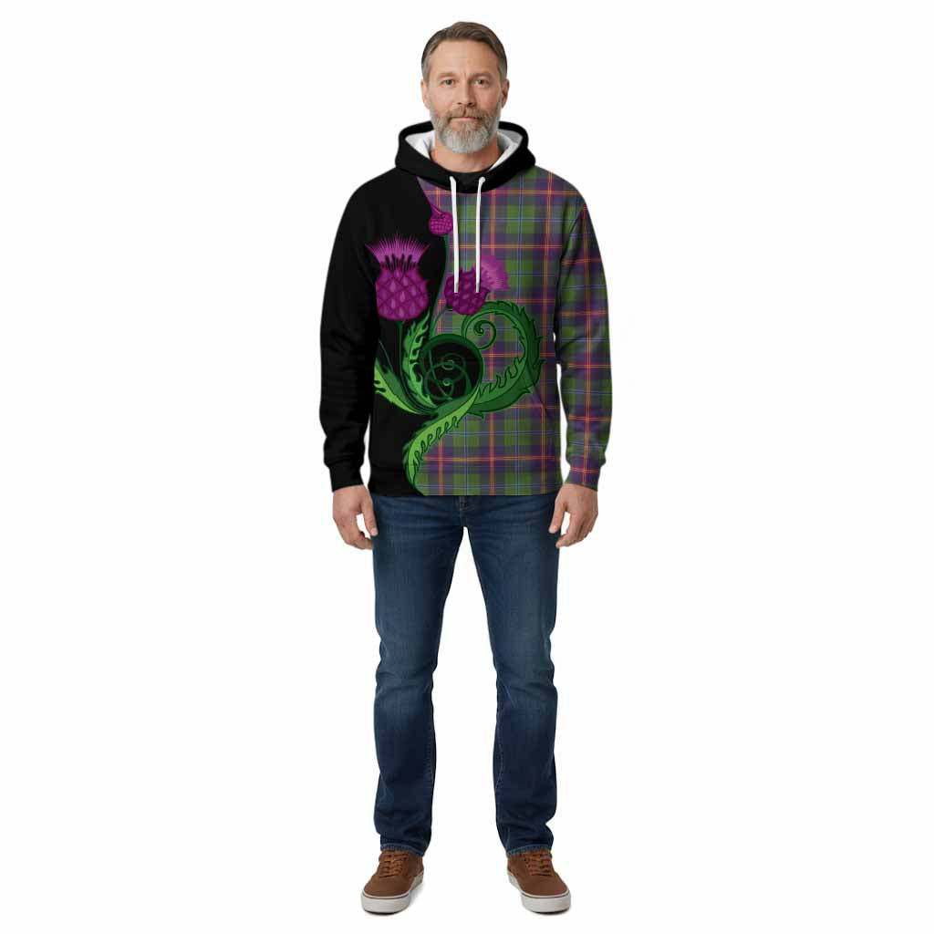 Young Tartan Cotton Hoodie Traditional Scottish Thistle