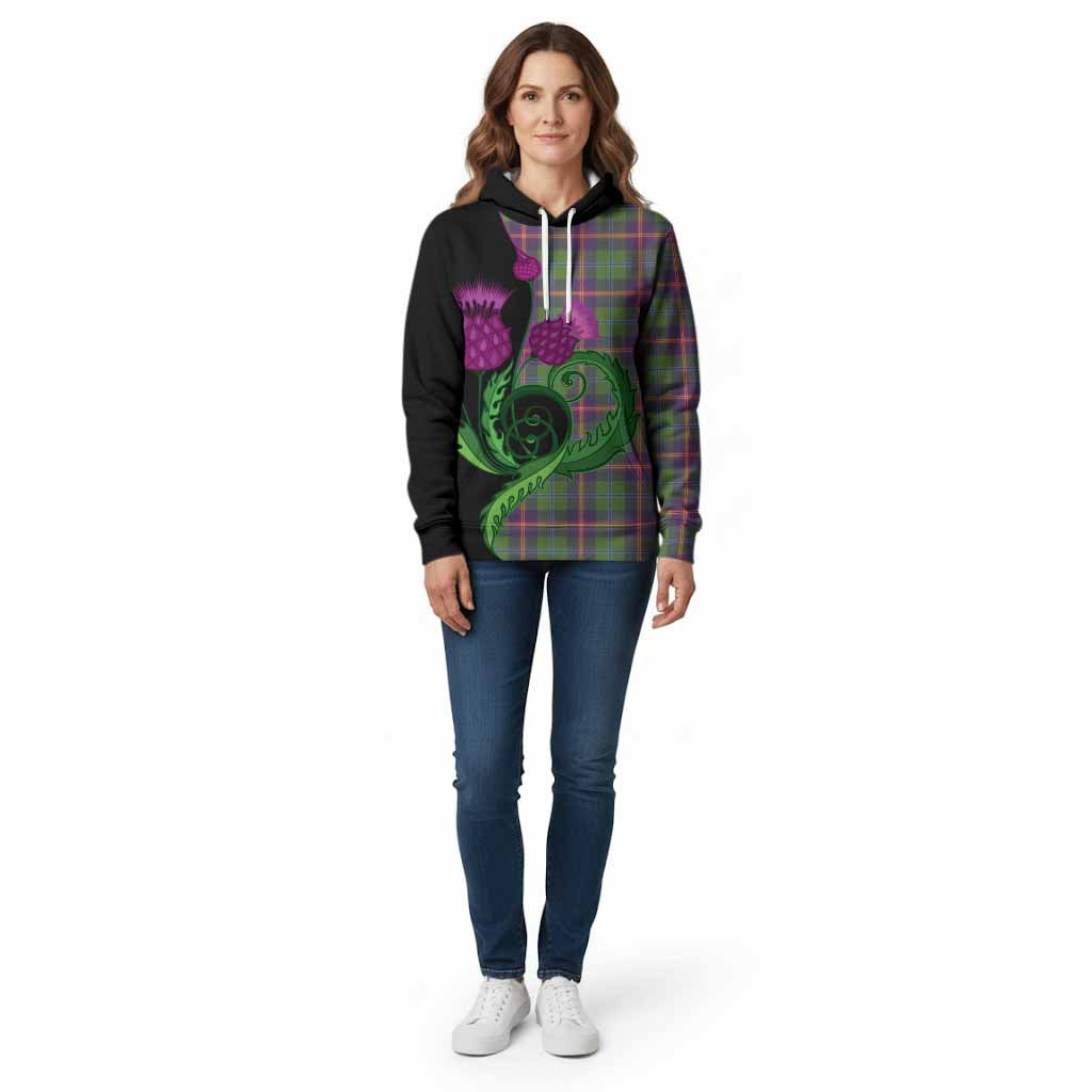 Young Tartan Cotton Hoodie Traditional Scottish Thistle