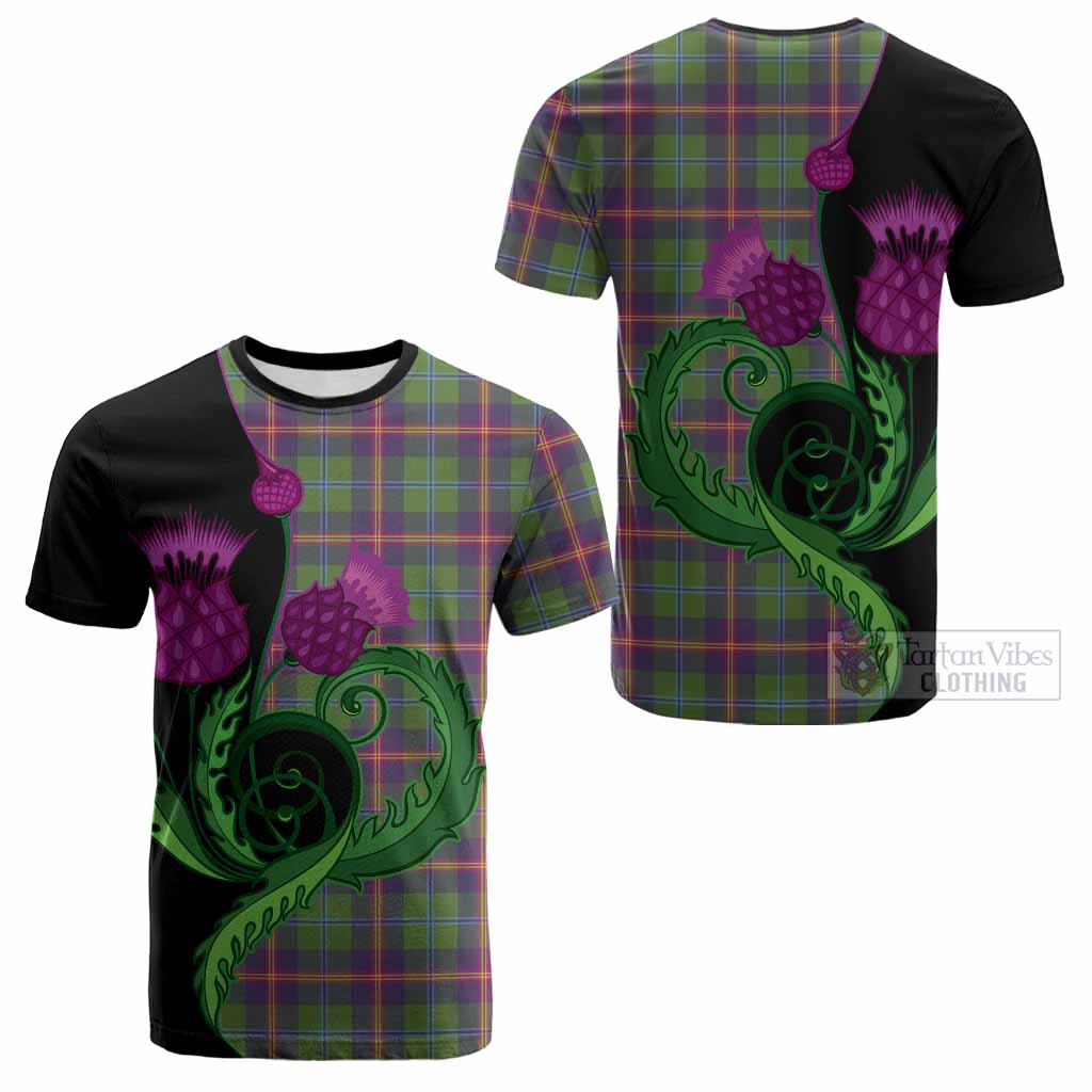 Young Tartan Cotton T-shirt Traditional Scottish Thistle