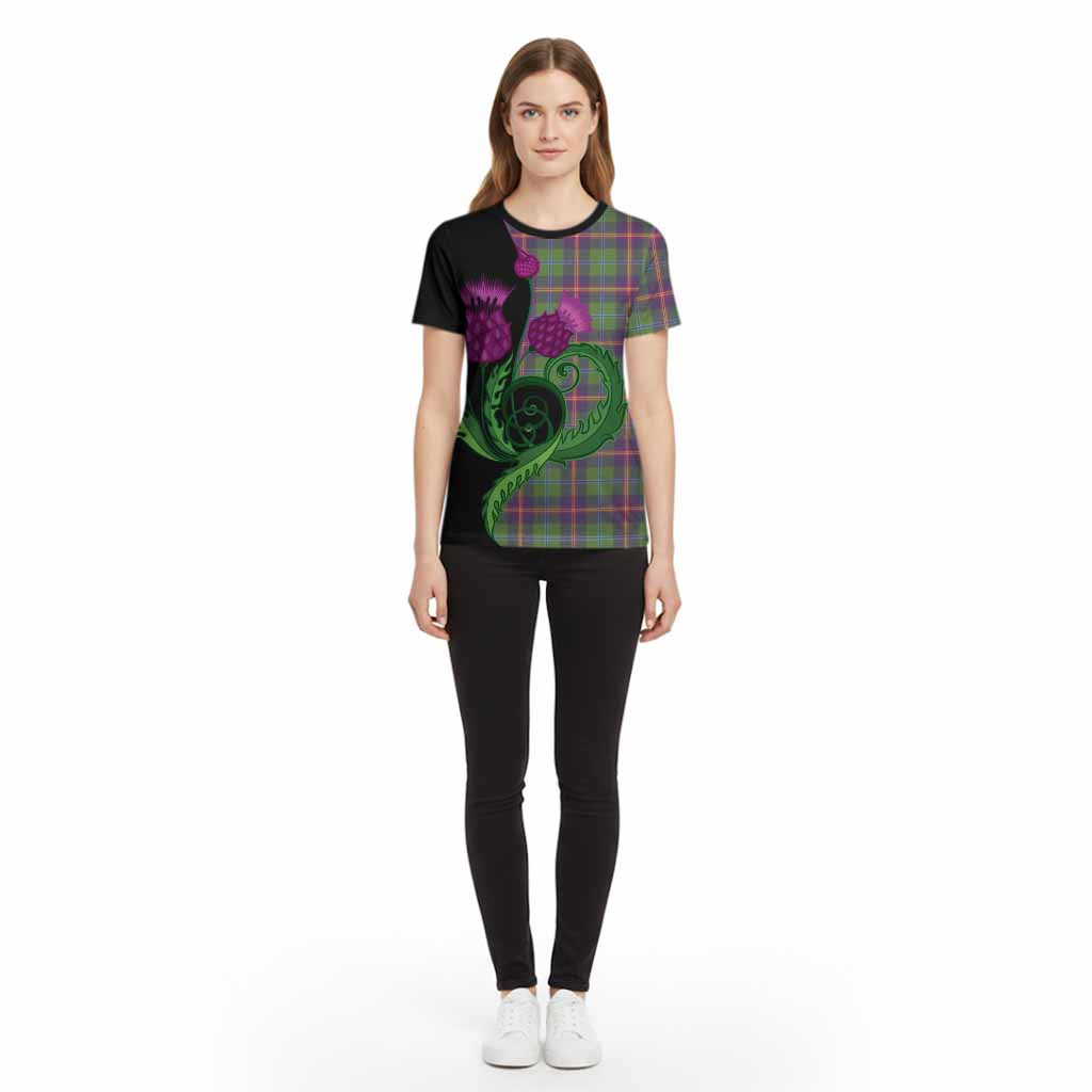 Young Tartan Cotton T-shirt Traditional Scottish Thistle