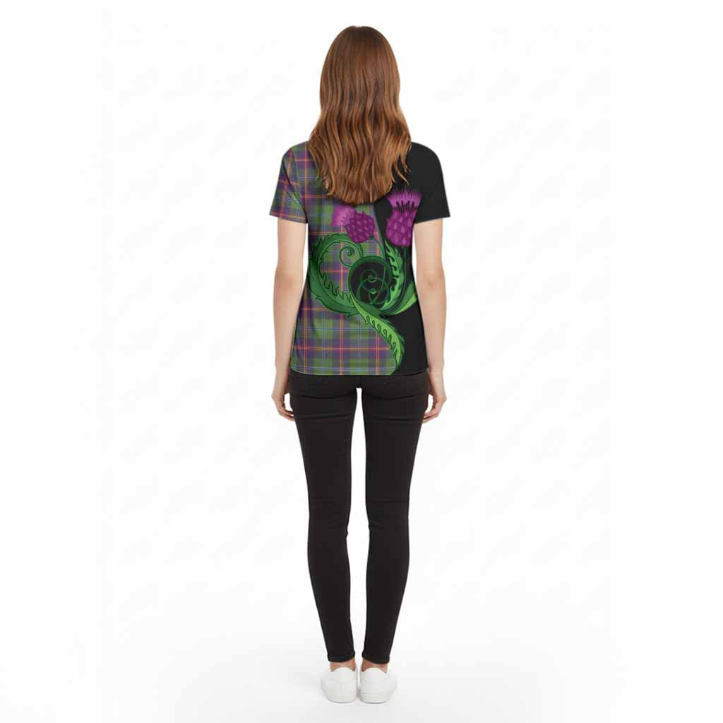 Young Tartan Cotton T-shirt Traditional Scottish Thistle