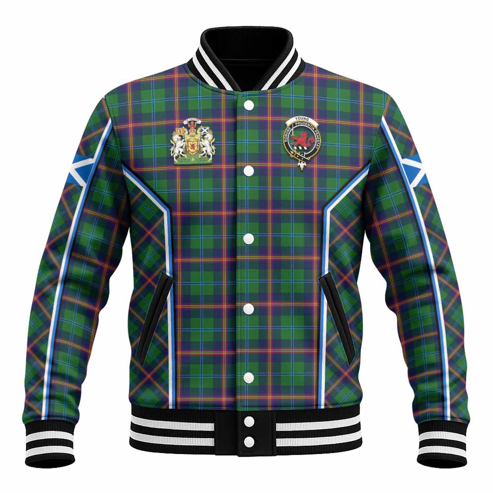 Young Tartan Crest Baseball Jacket Scotland Coat of Arm Flag Style - Tartan Vibes Clothing